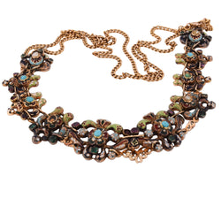 Yellow gold and enamel necklace