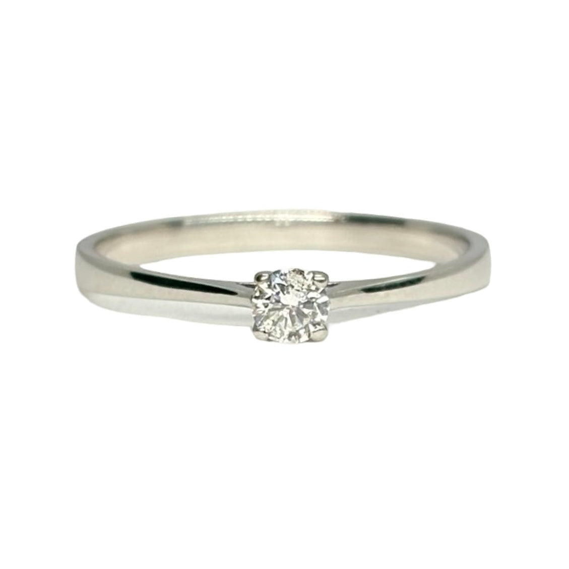 White Gold Solitaire Ring with Diamond