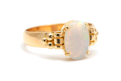 Yellow Gold and Opal Solitaire Ring