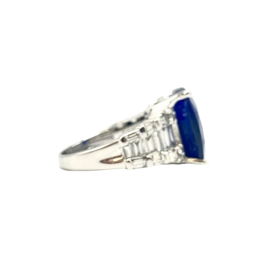 White Gold, Sapphire, and Diamond Ring