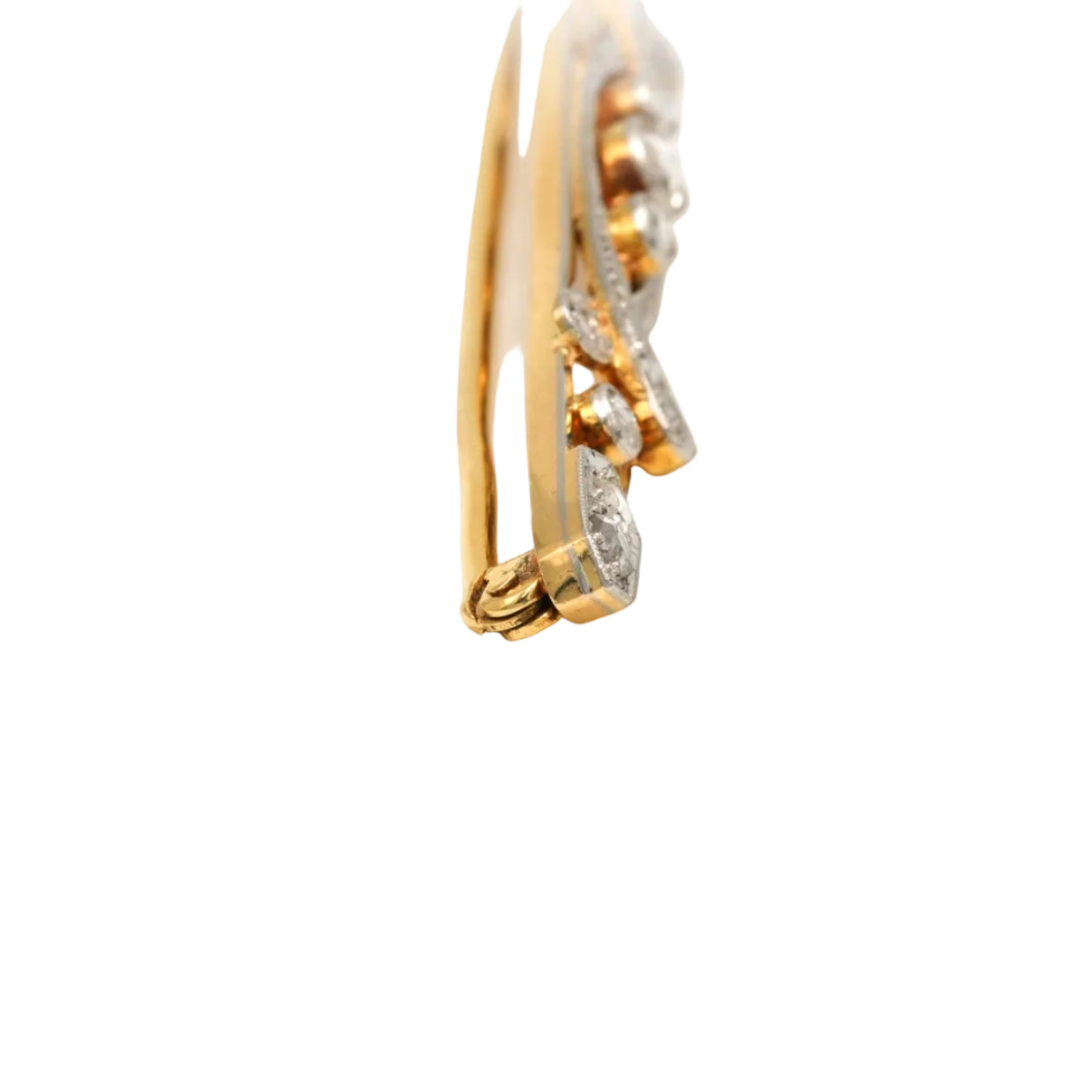 Brooch made of white gold, yellow gold, and diamonds
