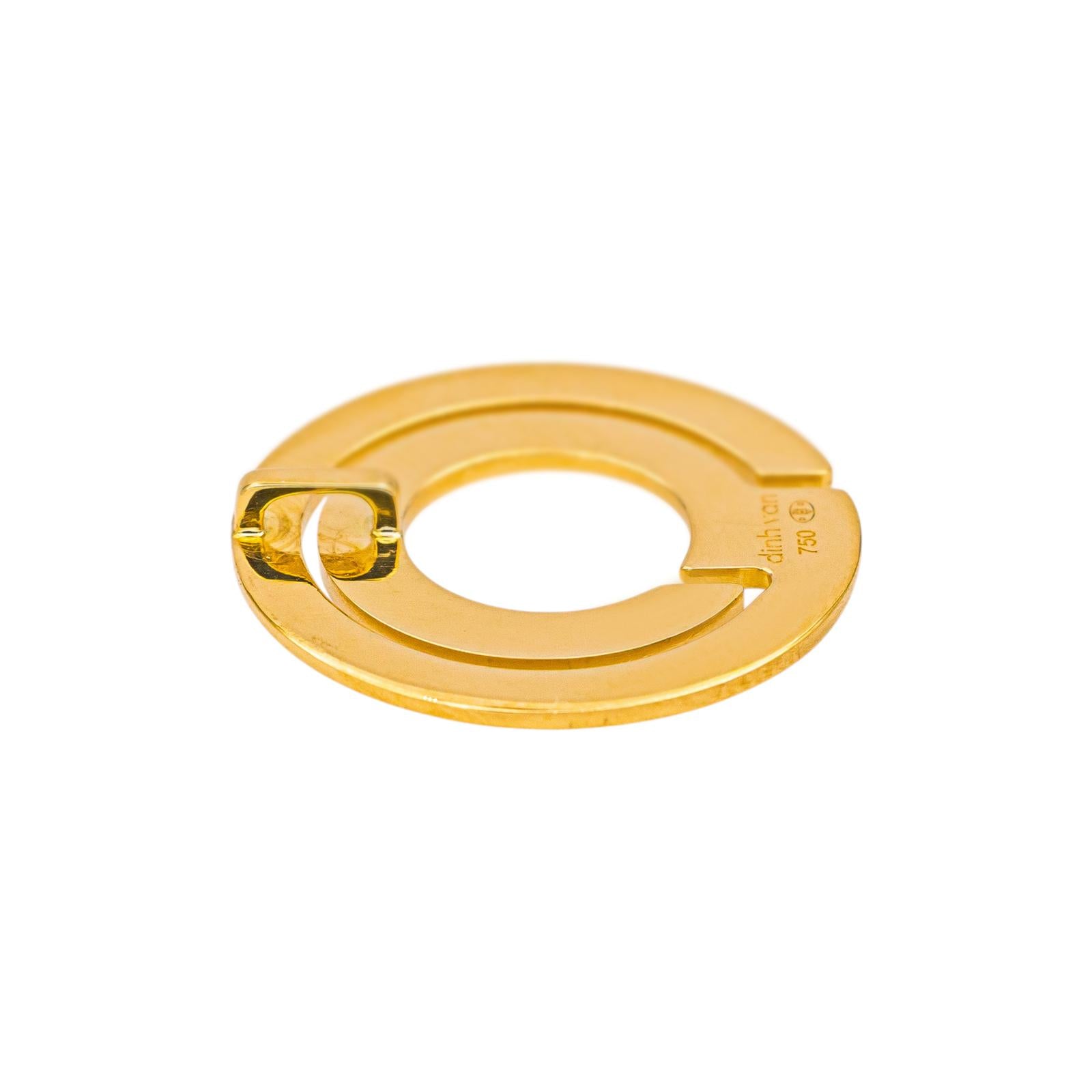 Dinh Van Pendentif Seventies Or jaune