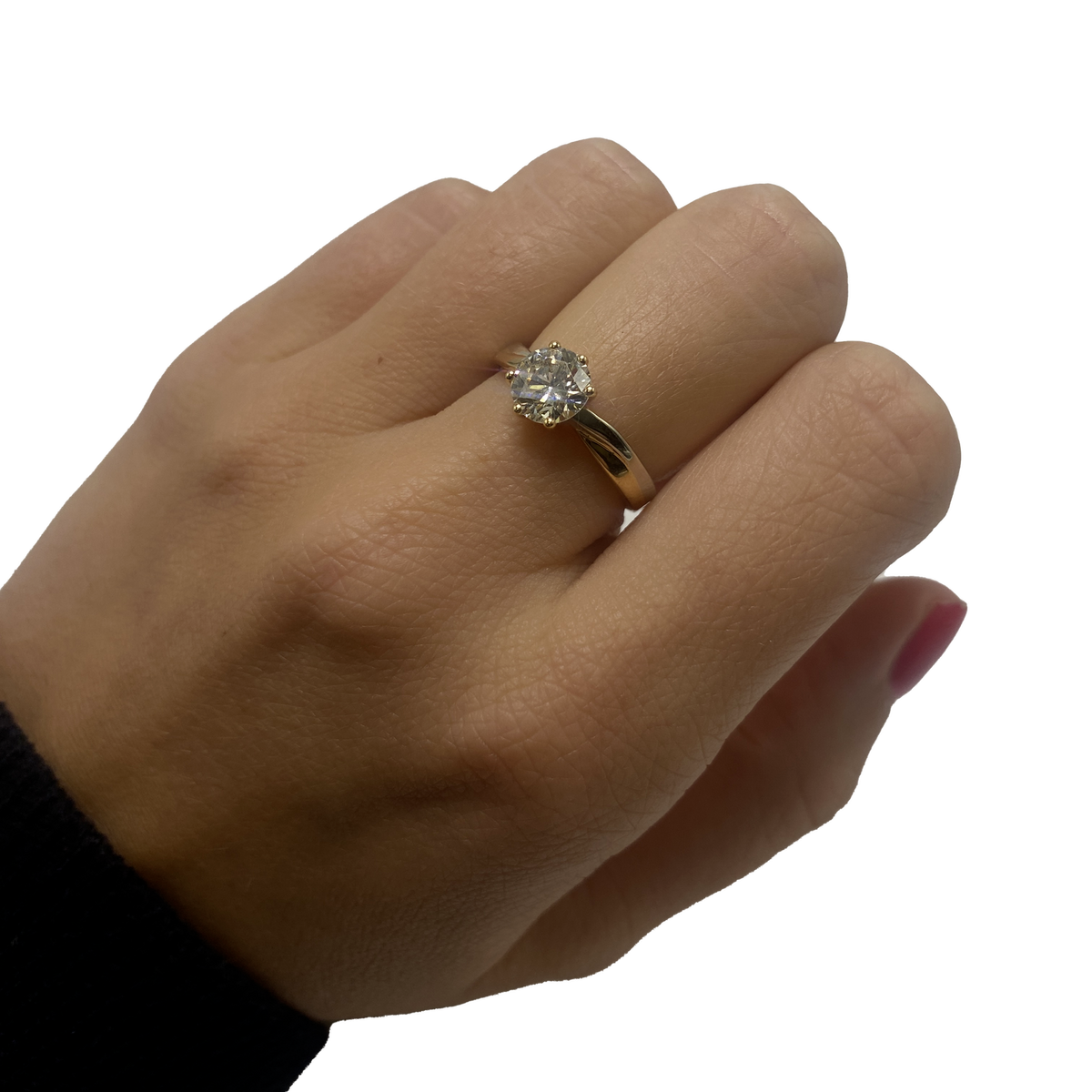 Solitaire Ring in White gold, Yellow gold, and Diamond