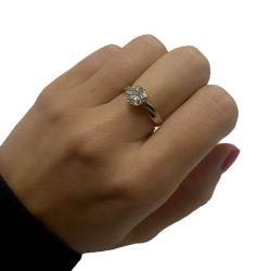 Solitaire Ring in White gold, Yellow gold, and Diamond