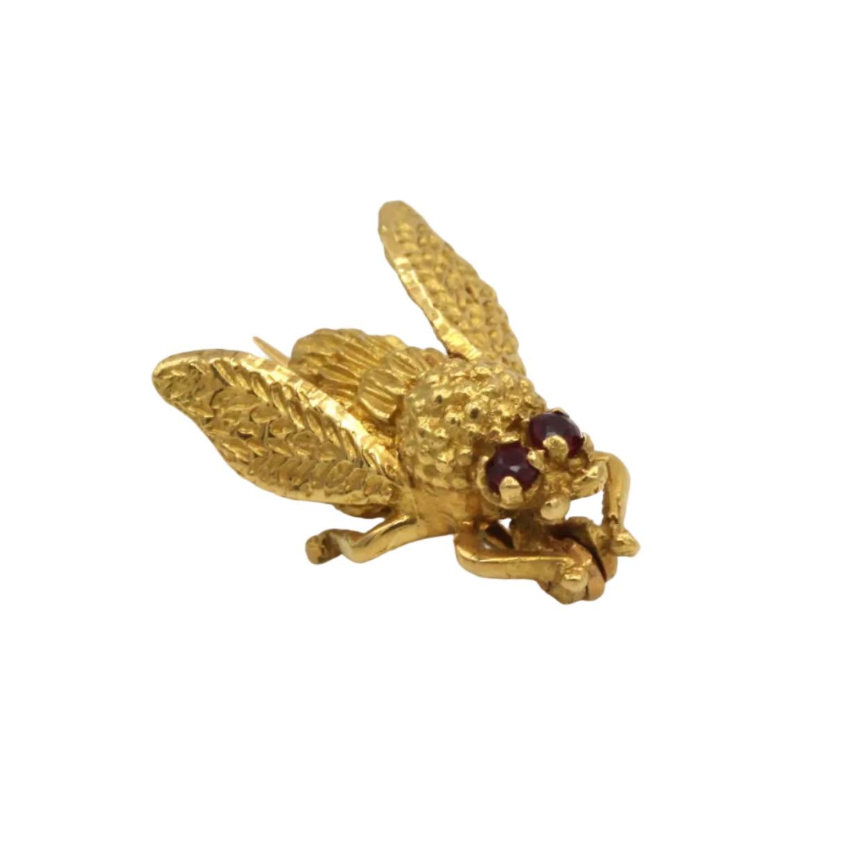 Bee Brooch - Yellow gold & Ruby