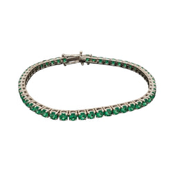 "Ligne" Bracelet in White Gold and Emeralds