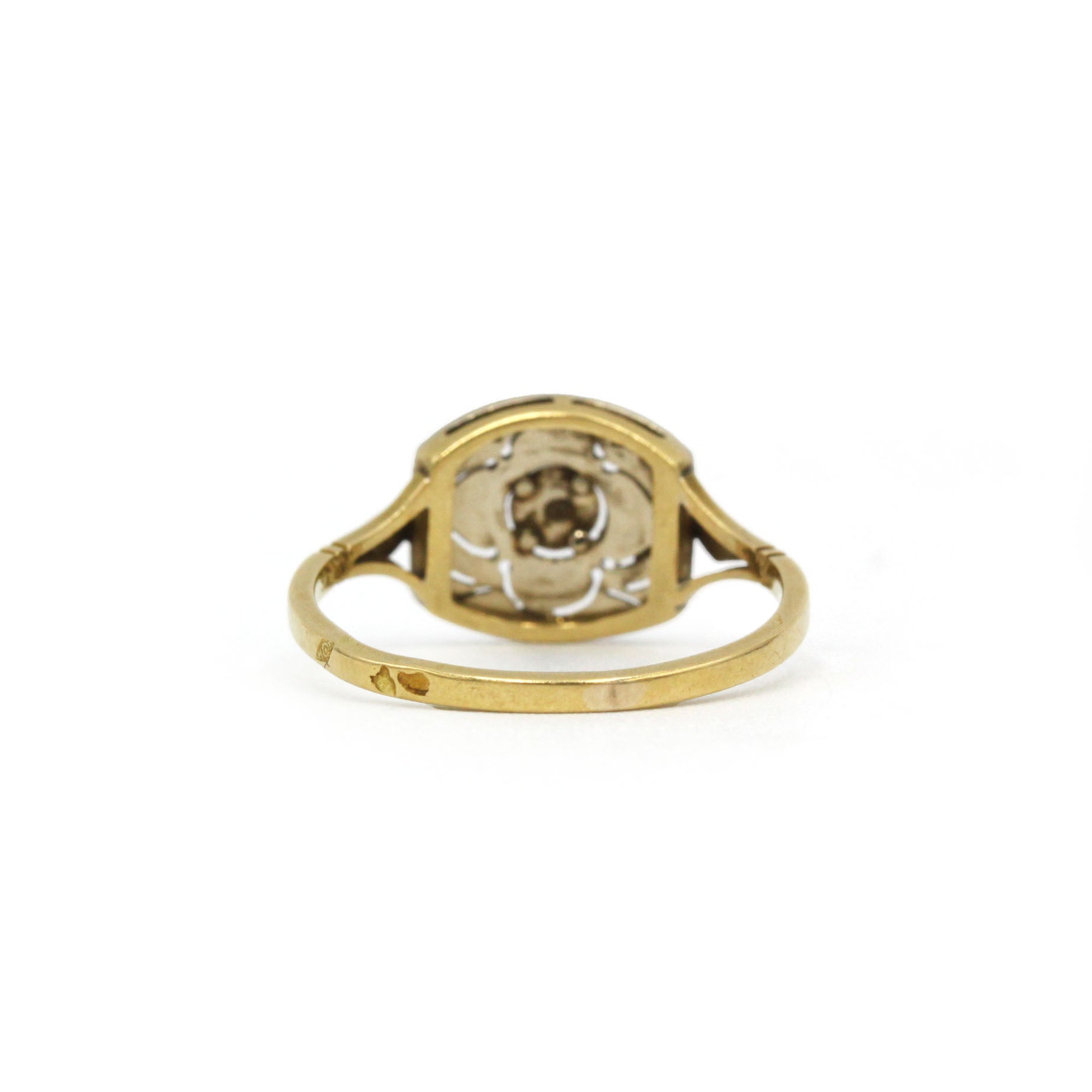 Art Deco Ring in Gold, Platinum, and Diamond