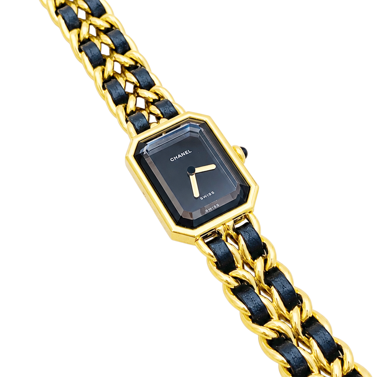 CHANEL "Première" Watch in Gold-plated Metal, Stainless Steel, and Leather