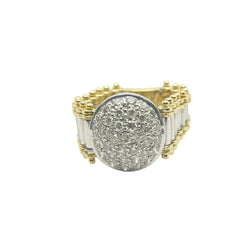 Set in white gold, yellow gold and Diamonds