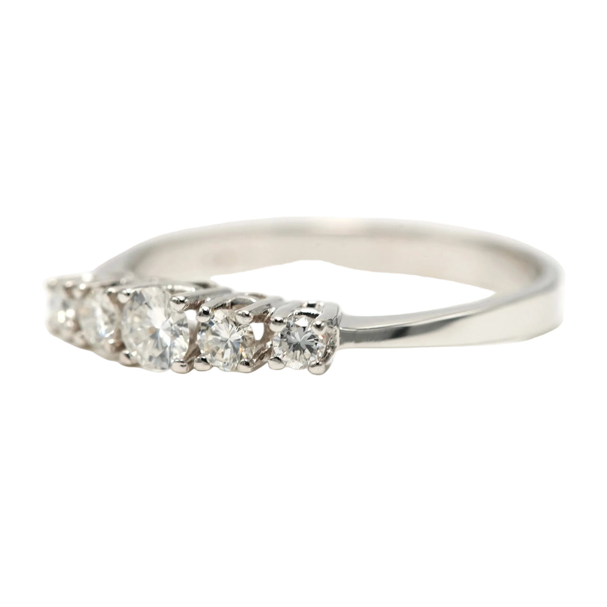 White Gold and Diamond Wedding Band