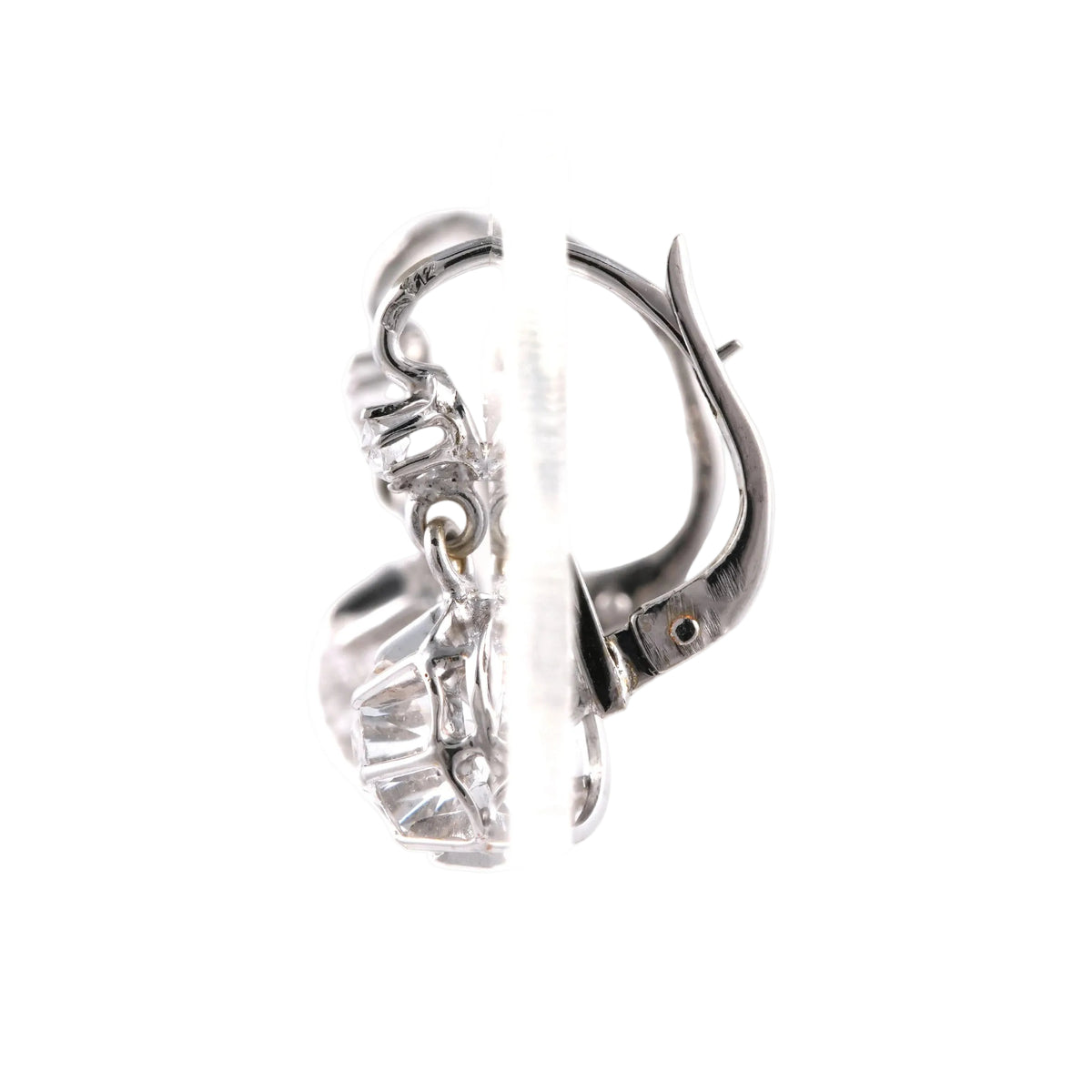 White gold and Zirconia Lever-back Earrings