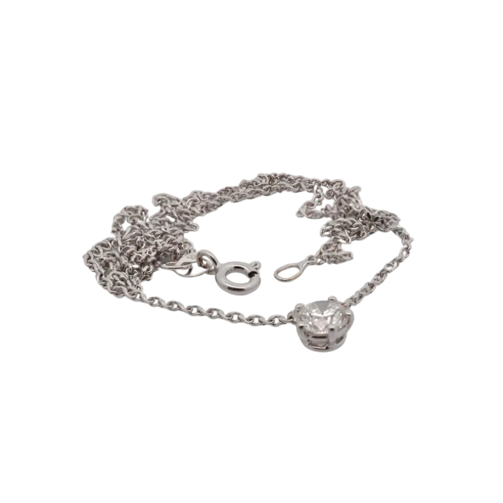 White Gold and Diamond Pendant Necklace