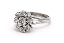 Bague Marguerite en or blanc et diamants