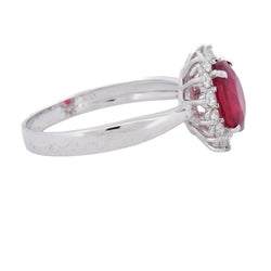 Entourage Ring in white gold, rubies, and diamonds