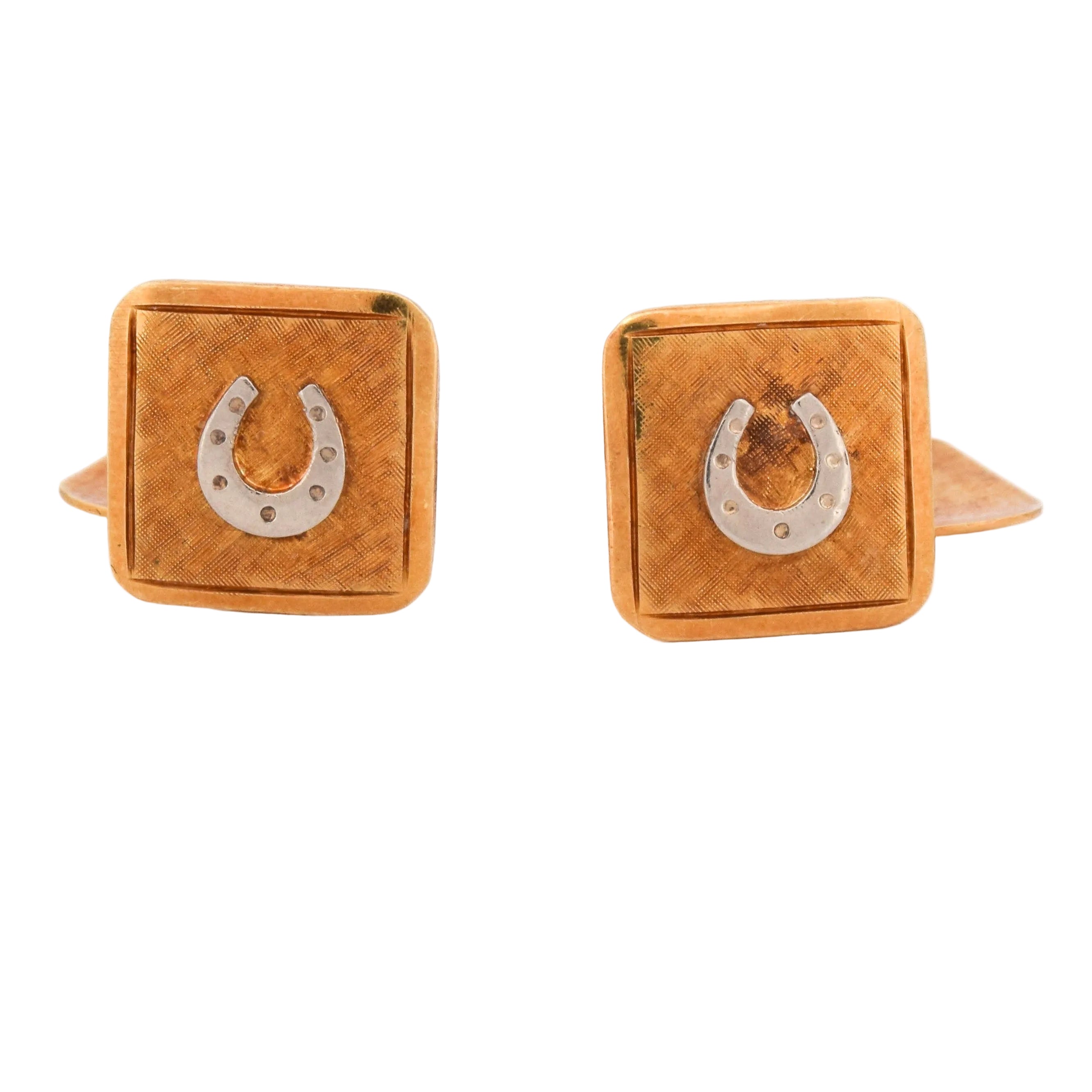 Cufflinks in white gold and yellow gold