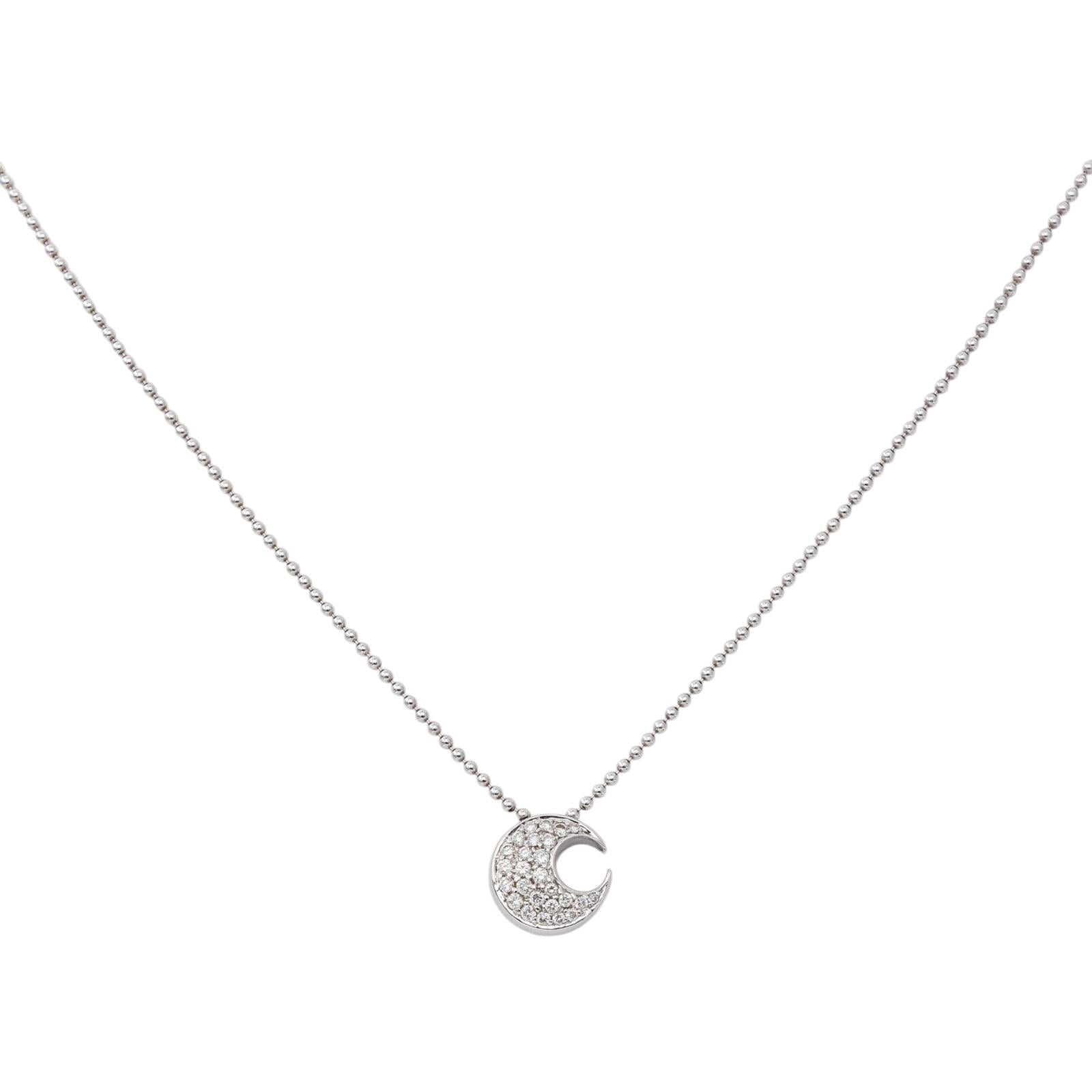 Necklace  White gold  Diamond