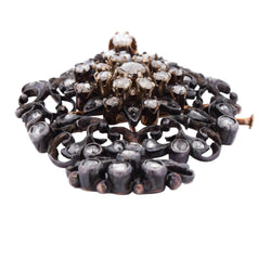Yellow Gold, Silver, and Diamond Brooch-Pendant