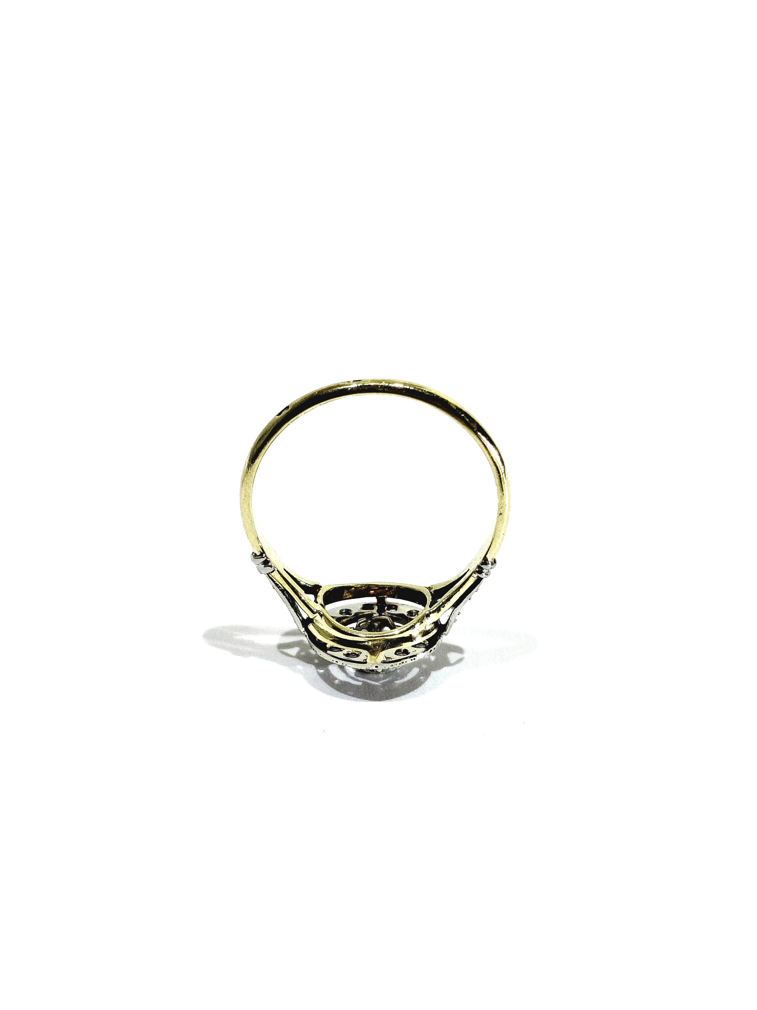 Yellow Gold and Diamond Target Ring
