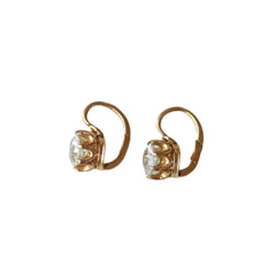 Lever-back earrings in Rose gold and Diamonds
