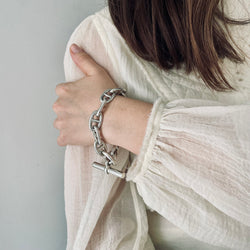 HERMÈS Link Bracelet "Chain d'Ancre" in Silver