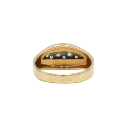Yellow Gold, Platinum, and Diamond Garter Ring