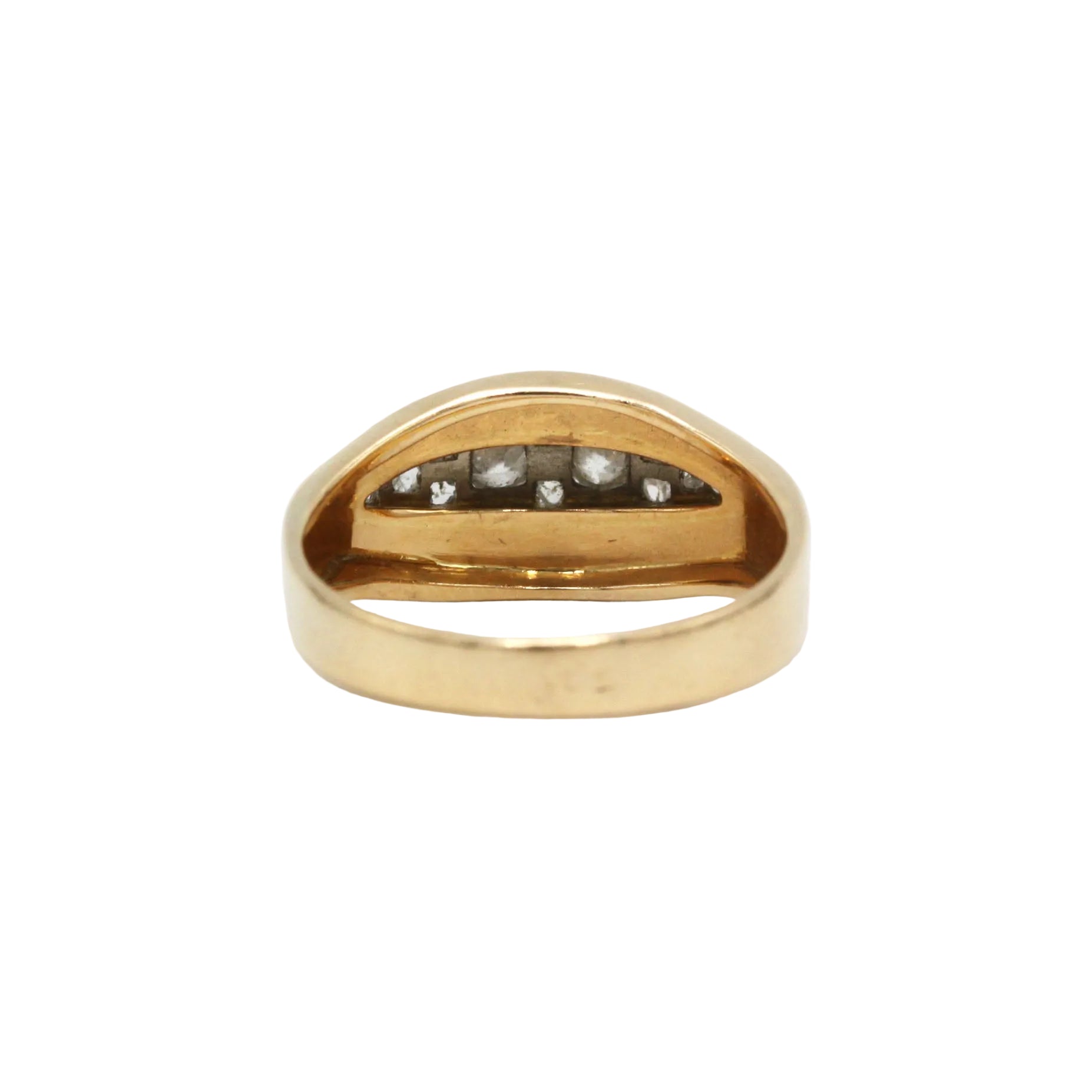 Yellow Gold, Platinum, and Diamond Garter Ring