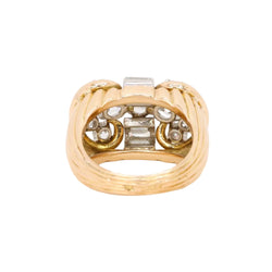 Yellow Gold and Diamond Tank Ring