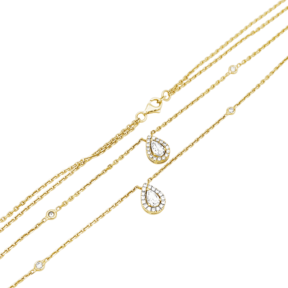 Collier Edouard NAHUM, or jaune et diamants.