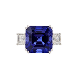 Trilogy Ring in White Gold, Tanzanite, and Diamonds