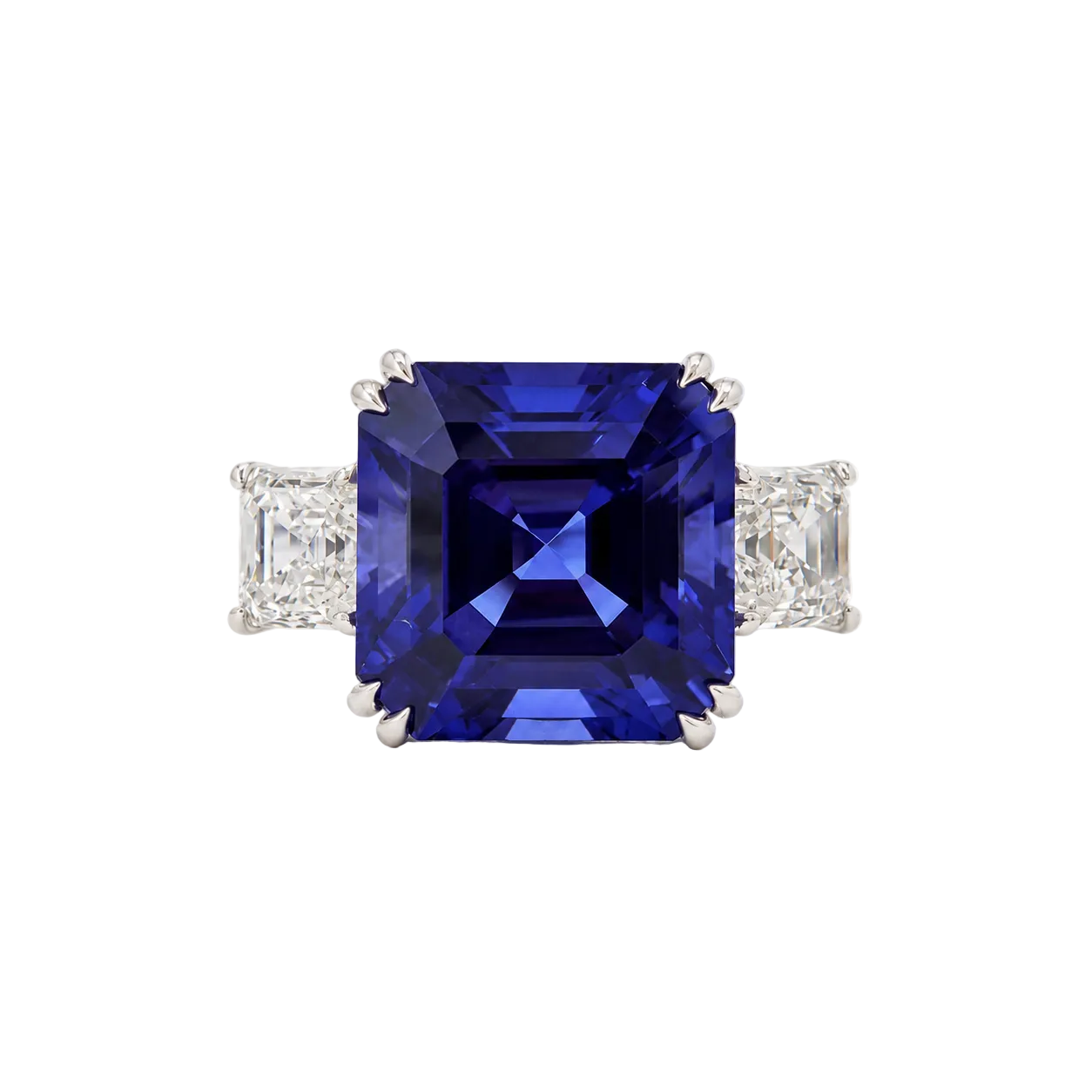Trilogy Ring in White Gold, Tanzanite, and Diamonds