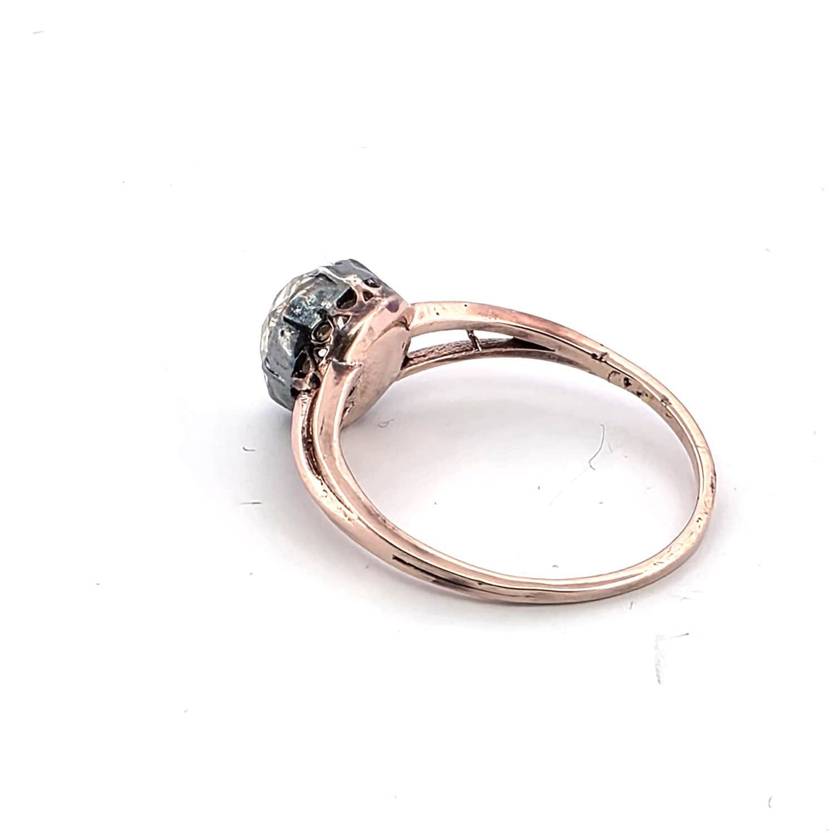 Solitaire Ring in Rose Gold, Silver, and Diamond