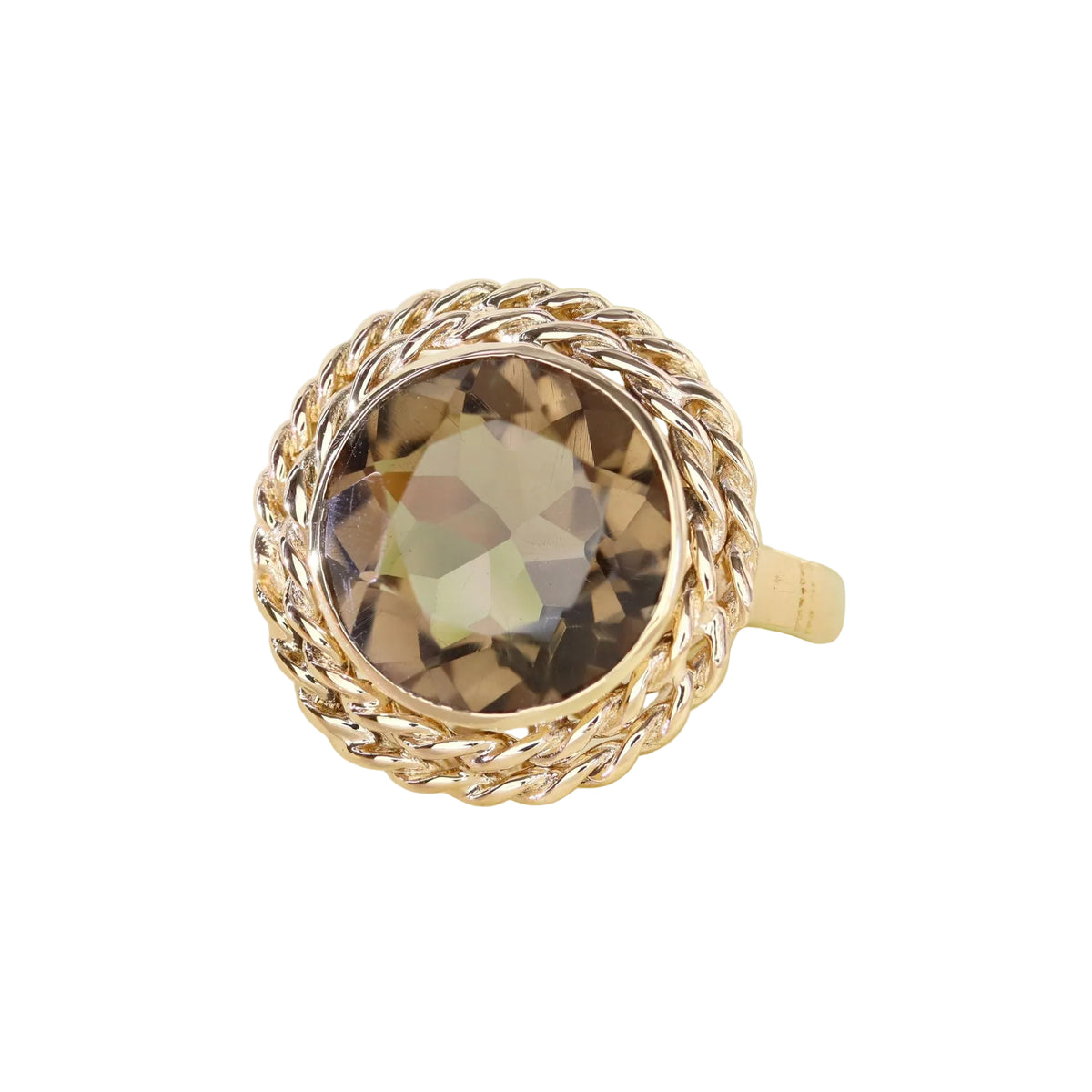 Yellow Gold and Quartz Cocktail Ring