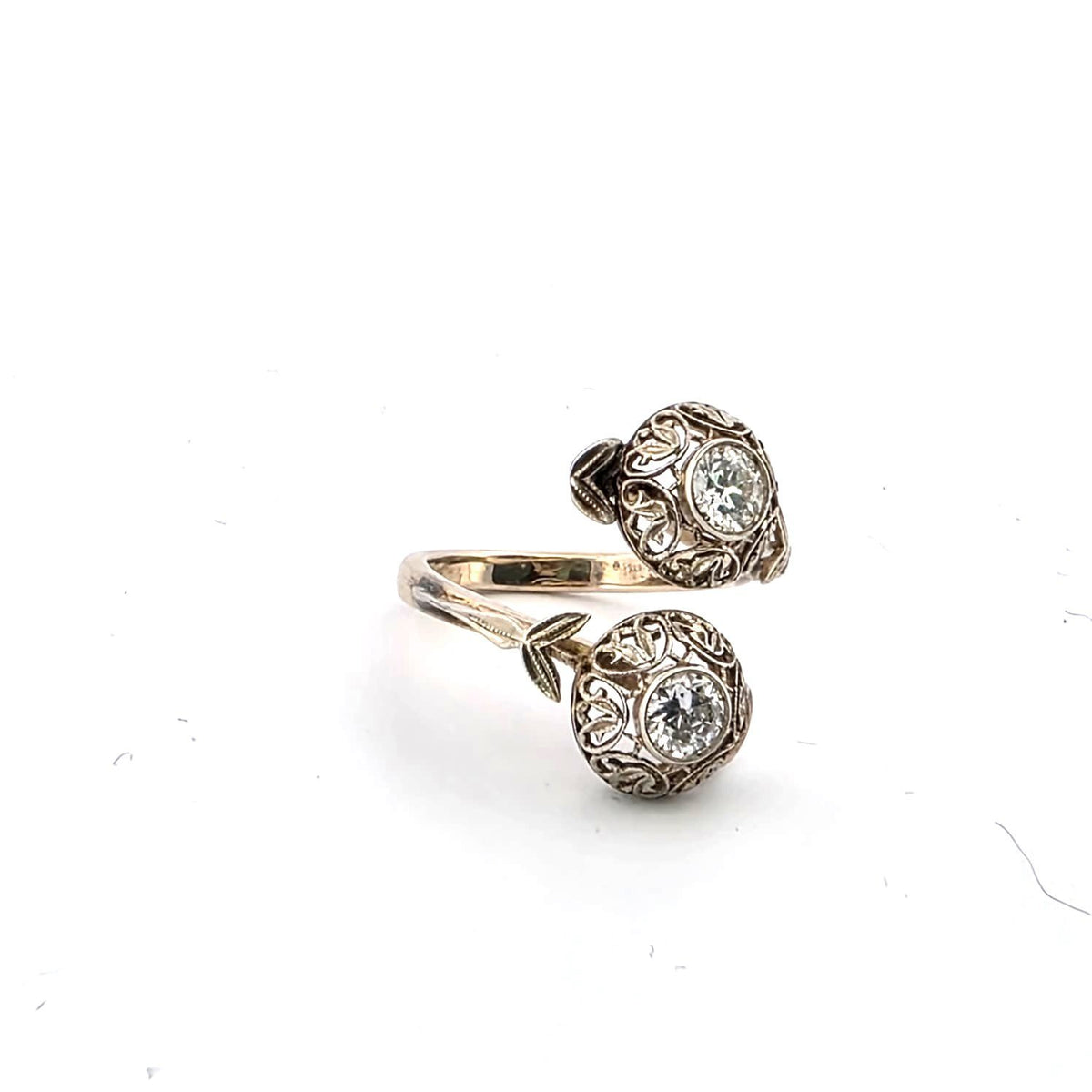 Bague Toi & Moi en or jaune et diamants