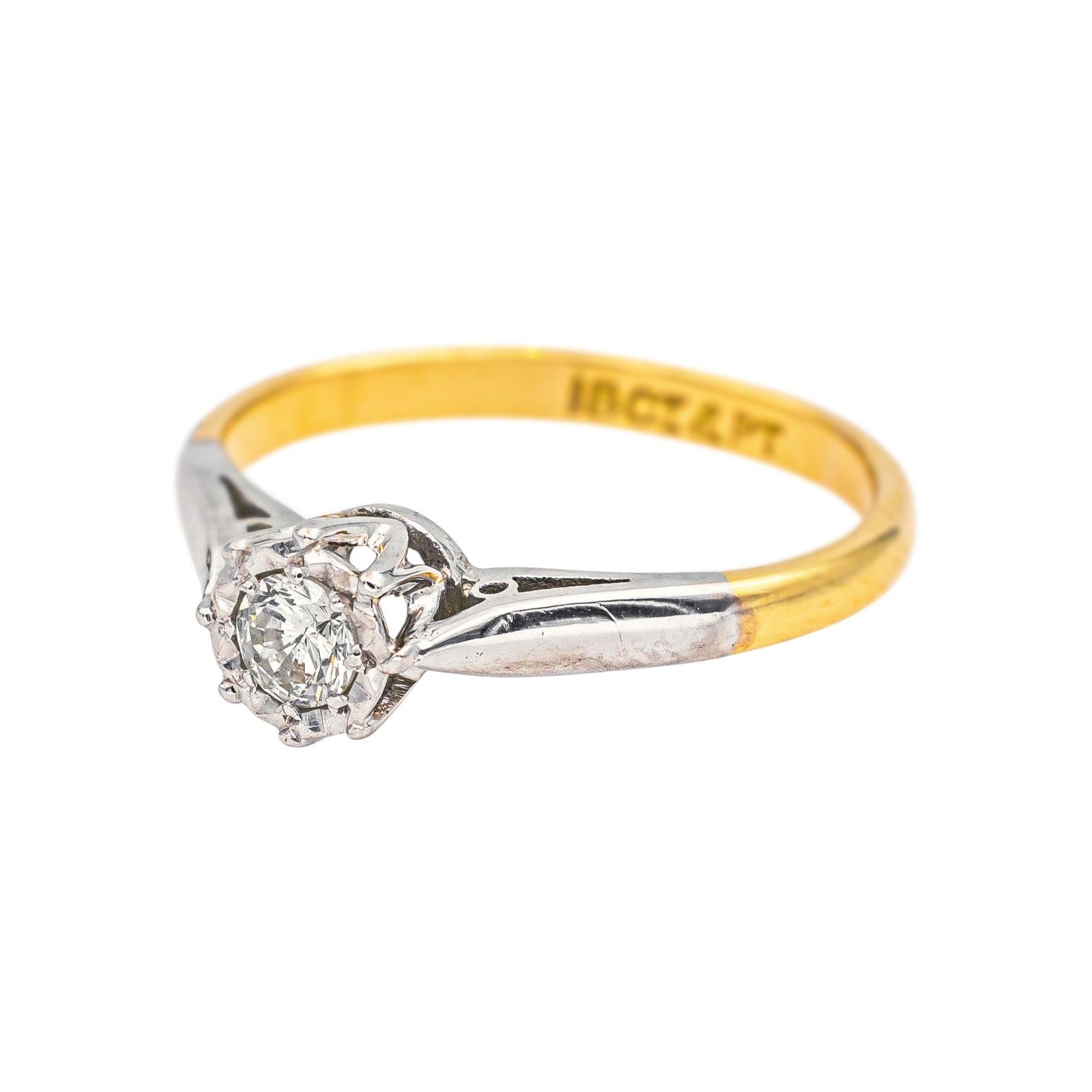 Bague Solitaire Or jaune Diamant