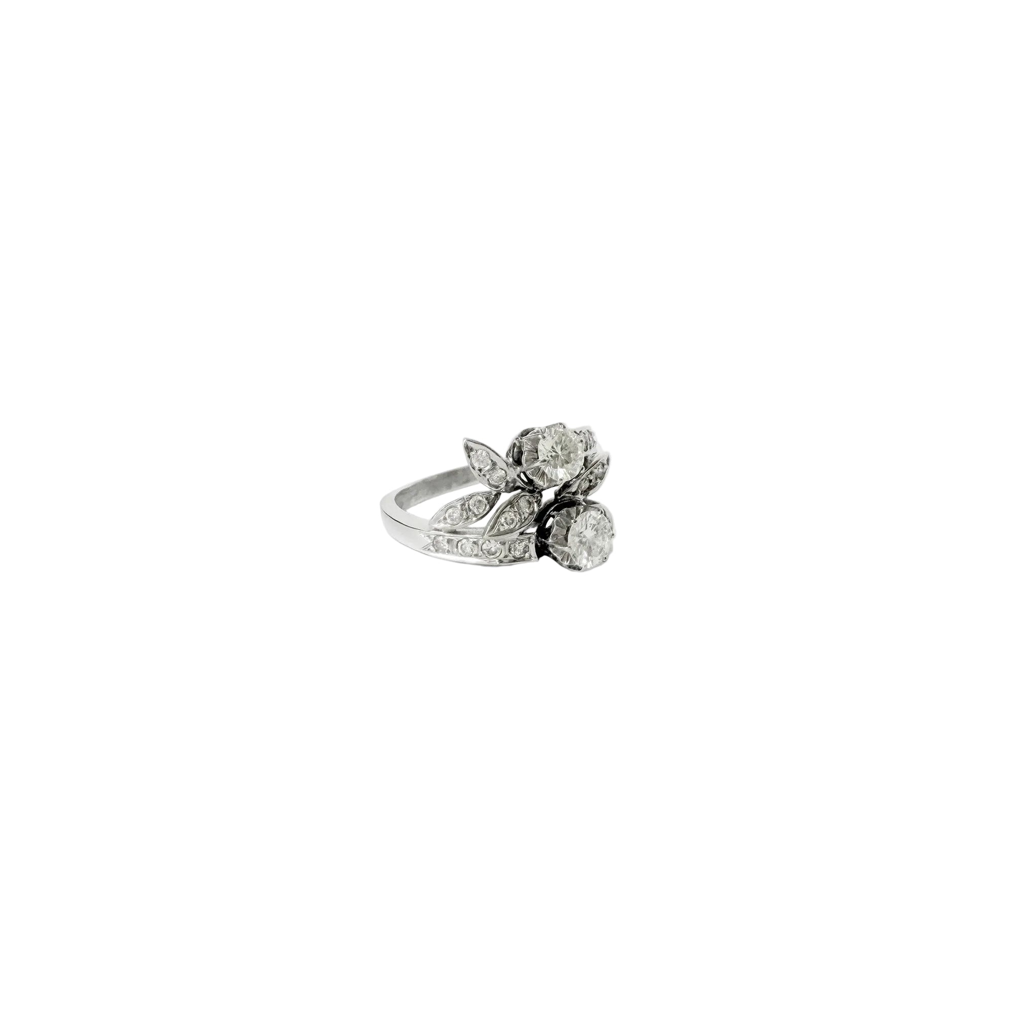 "Toi & Moi" Ring in White Gold and Diamonds