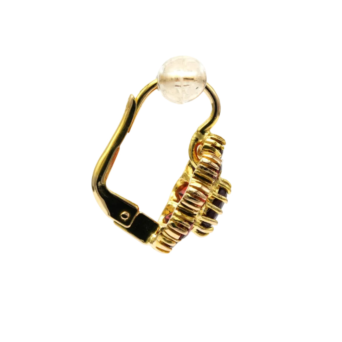 Yellow Gold and Garnet Lever-back Earrings