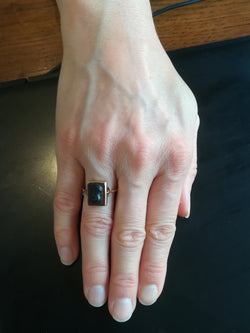 Antique Agate Cameo Ring Featuring a Greek Warrior