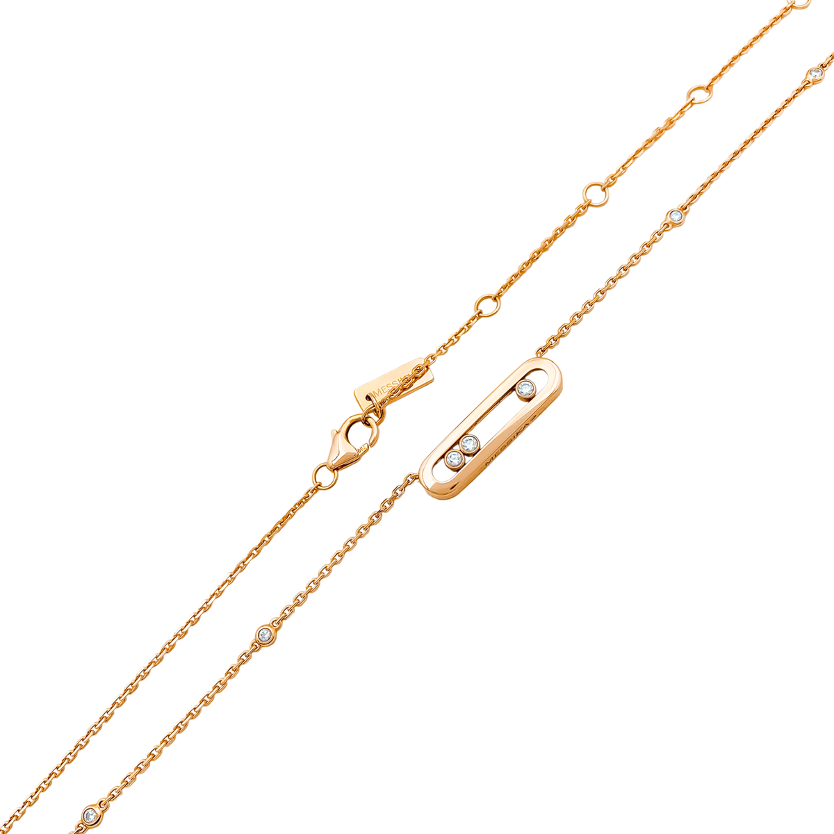 MESSIKA "Baby Move" PM Necklace with Pendant in Rose Gold and Diamonds