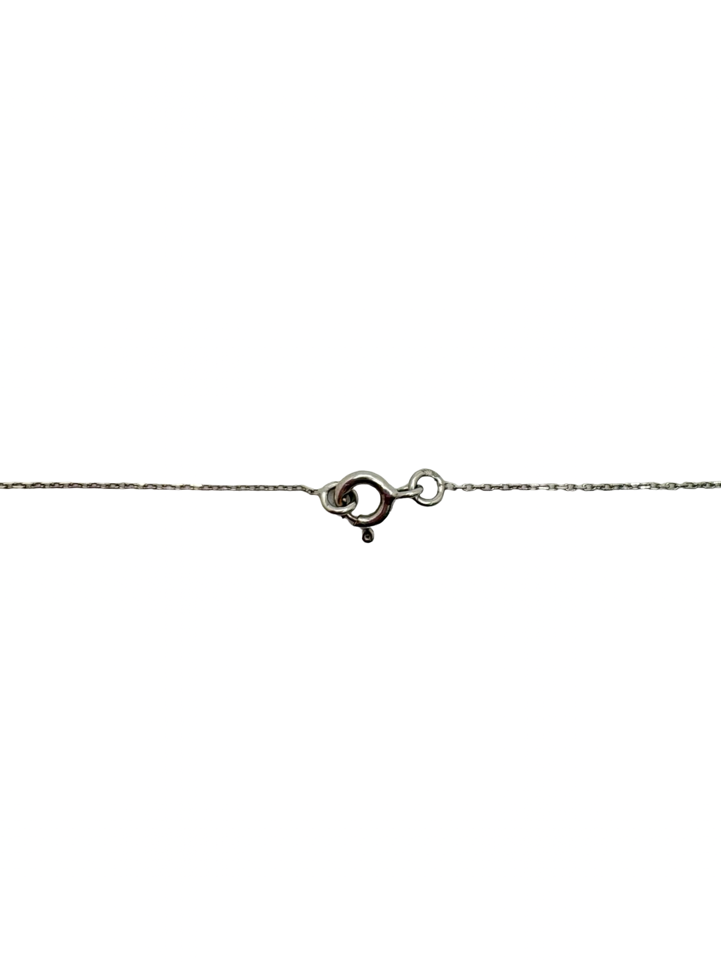 White gold, sapphire, and diamond necklace