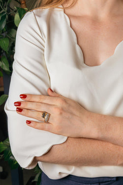 Yellow gold Sapphire Ring