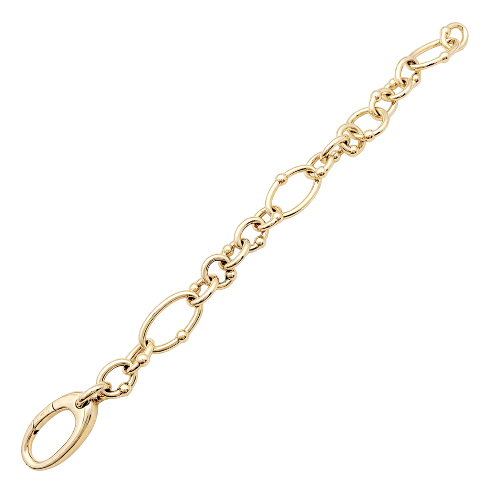 Bracelet oval and circular links yellow gold.