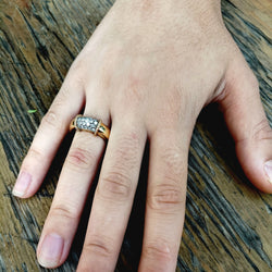 Yellow Gold and Diamond Bangle Ring