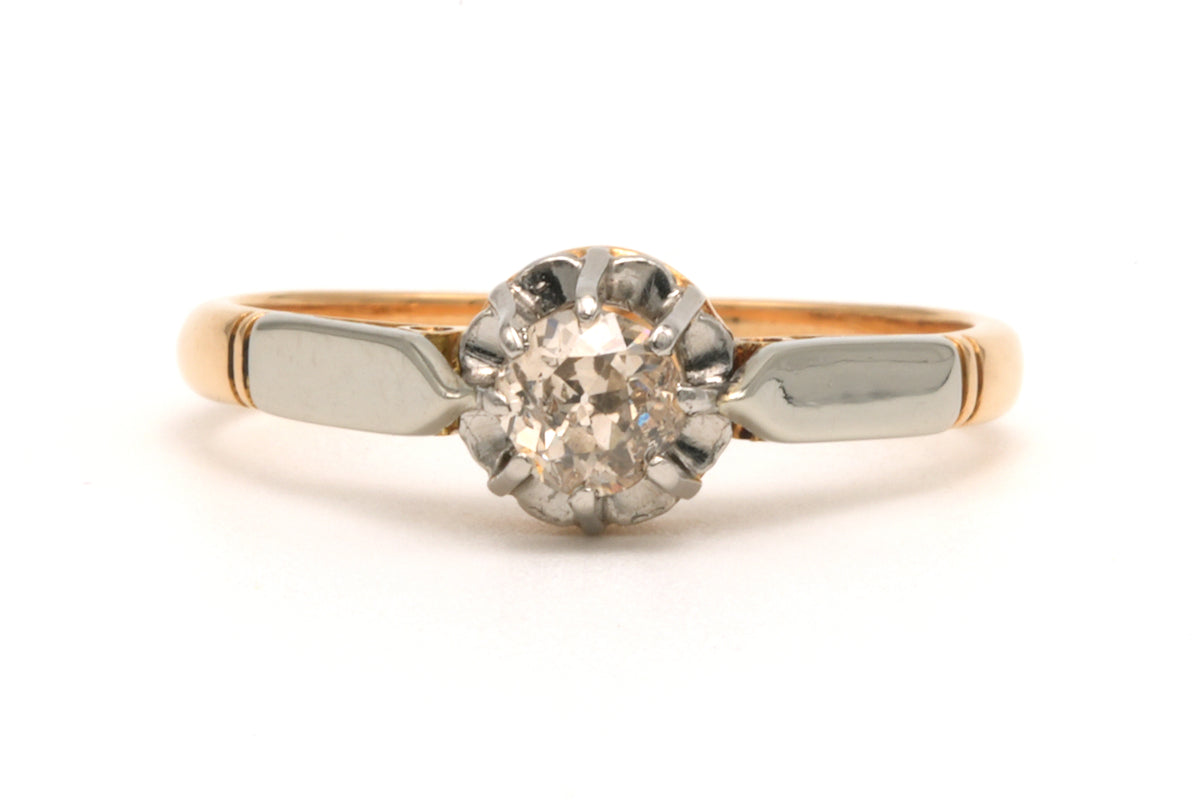 Bague Solitaire en or jaune et diamant