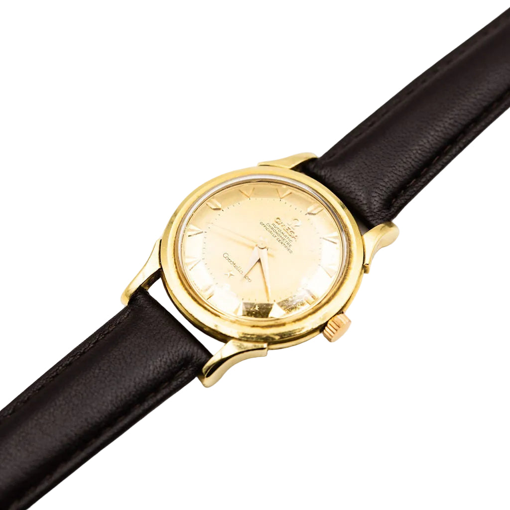 Montre OMEGA "Constellation" en or jaune et cuir