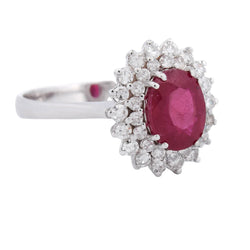 Entourage Ring in white gold, rubies, and diamonds