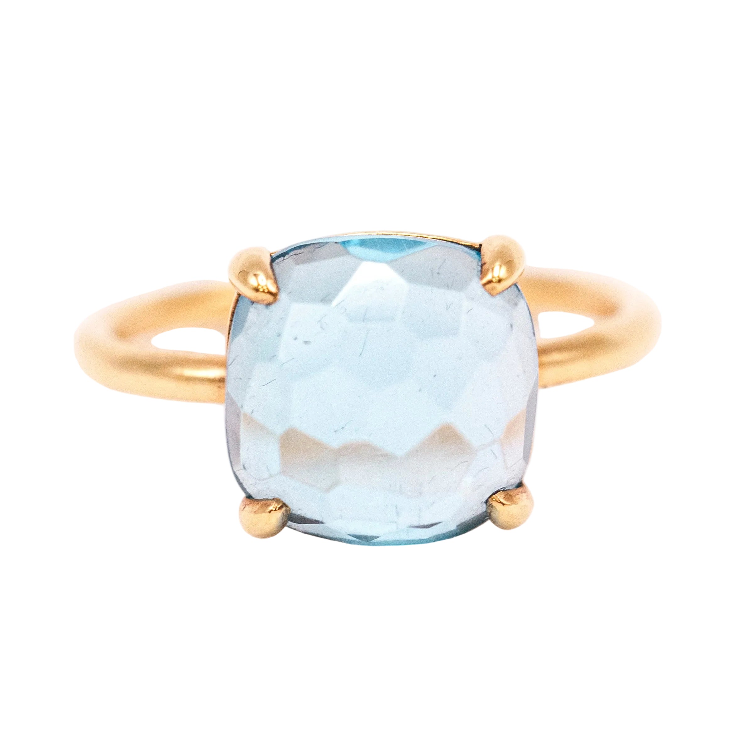 Bague Solitaire SWISS TOPAS en or jaune et topaze