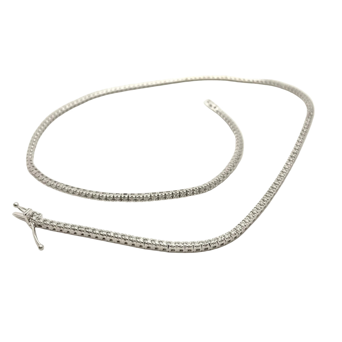 "Rivière" Necklace in White Gold and Diamonds