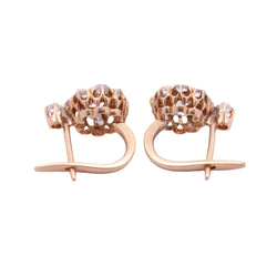 Gold and Diamond Lever-back Earrings