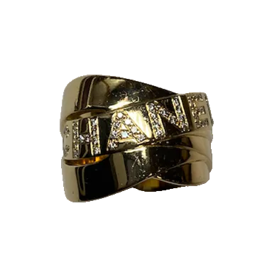 CHANEL "Ruban" Ring in yellow gold and diamonds