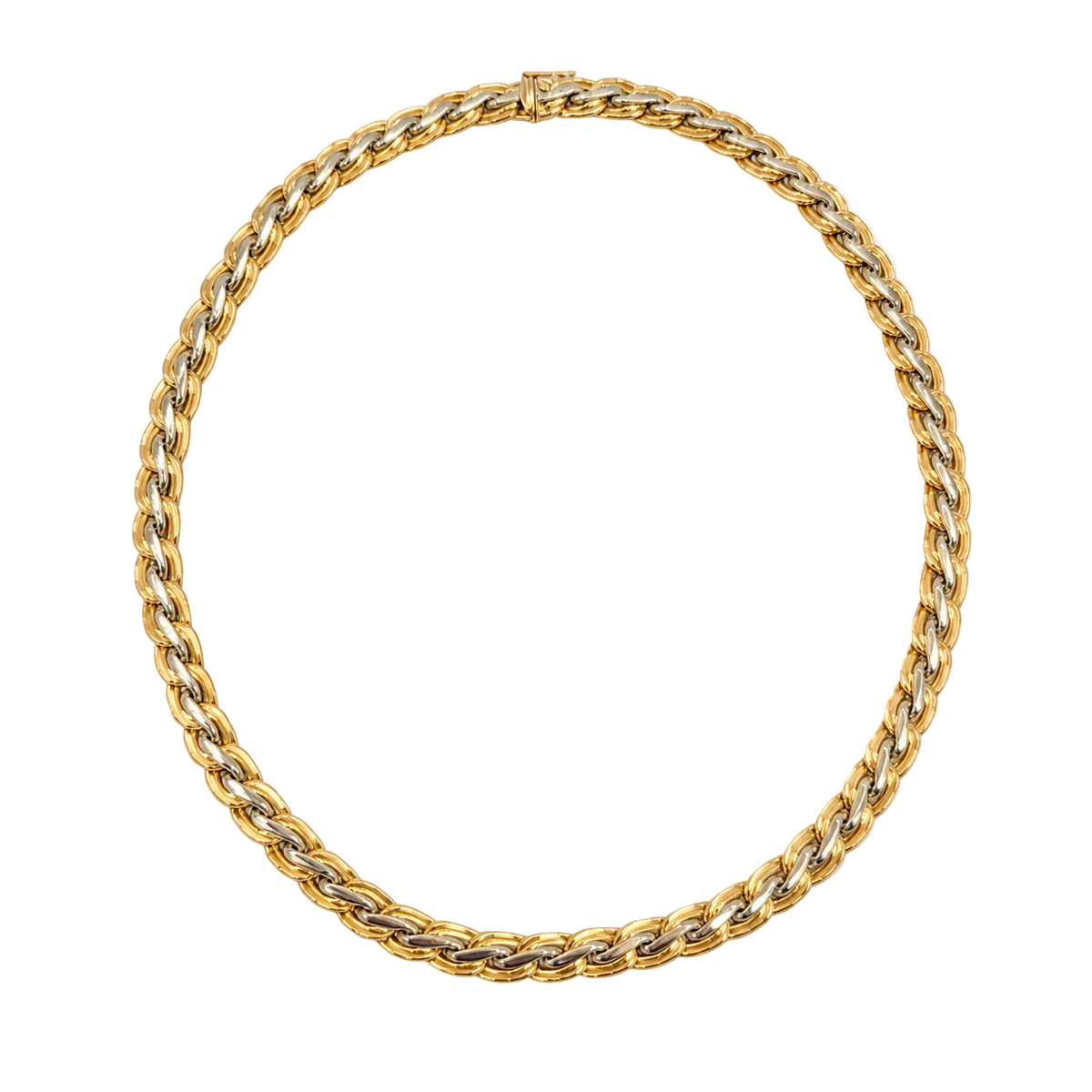 White Gold and Yellow Gold Link Necklace